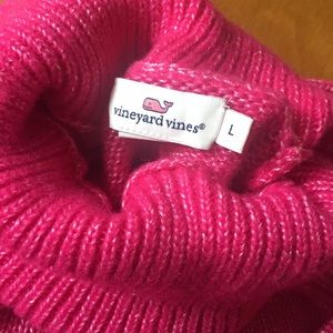 Vineyard Vines pink wool turtleneck sweater.
